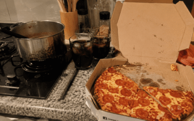 Jantar depois da primeira tentativa de cozinhar